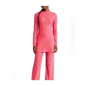 OPEN EDIT Nordstrom Floral Lace Nightgown XS Pink Rapture Bodycon Dress NEW B13